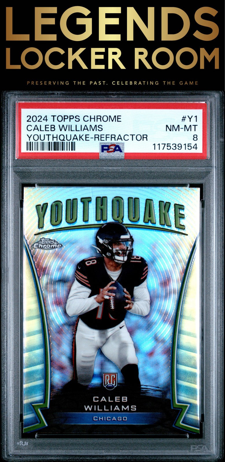 2024 Topps Chrome Youthquake #Y1 Caleb Williams Youthquake-Refractor PSA 8