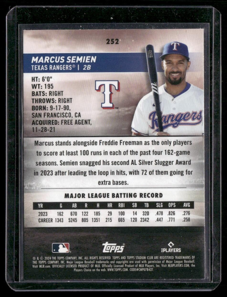 2024 Stadium Club #252 Marcus Semien Red Foil