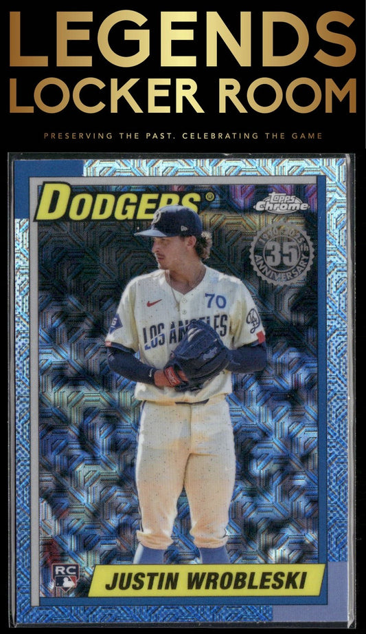 2025 Topps Justin Wrobleski 1990 Topps Baseball 35th Anniversary Chrome Mojo