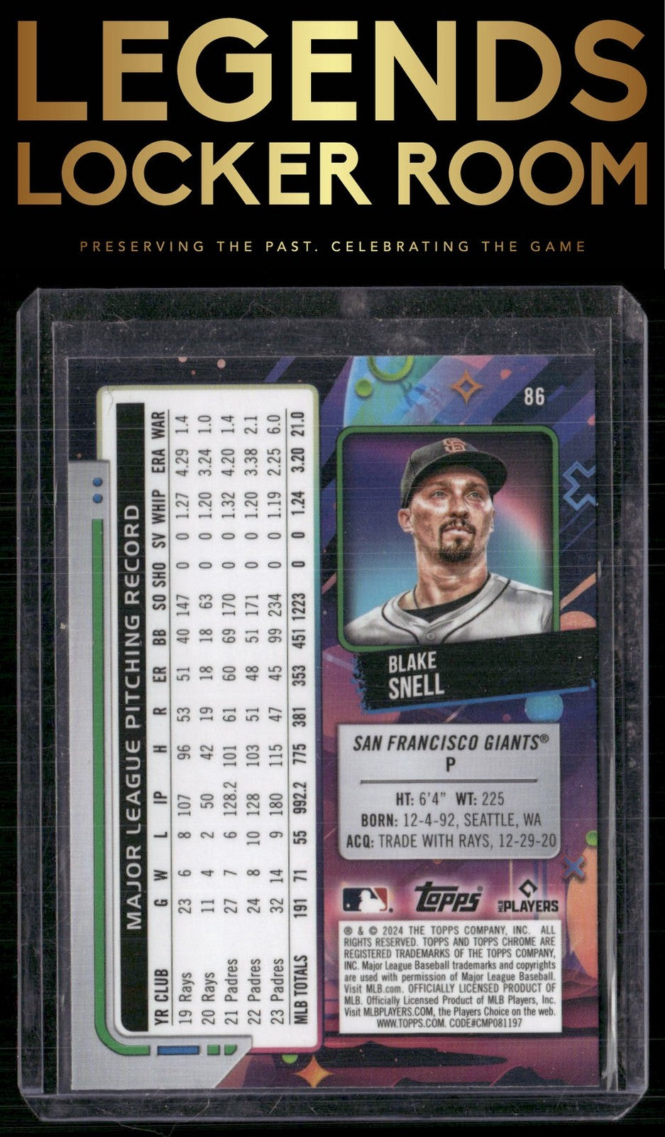 2024 Topps Chrome Cosmic #86 Blake Snell