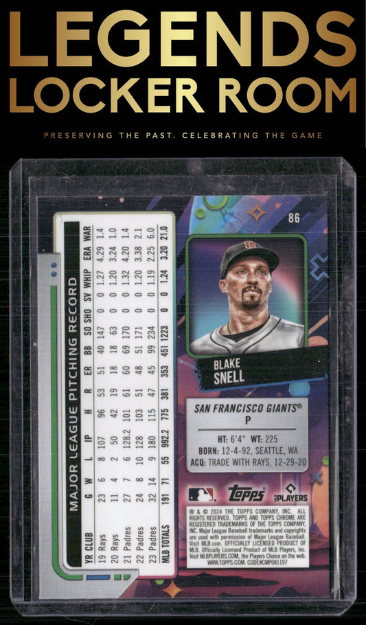 2024 Topps Chrome Cosmic #86 Blake Snell