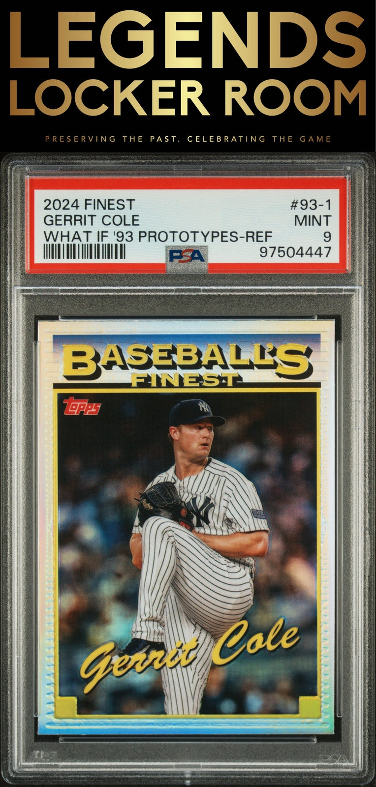 2024 Topps Finest What If 1993 Finest Prototypes Gerrit Cole Ref PSA 9