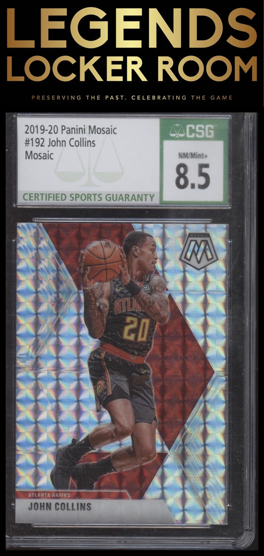 2019-20 Panini Mosaic #192 John Collins Prizm CSG 8.5