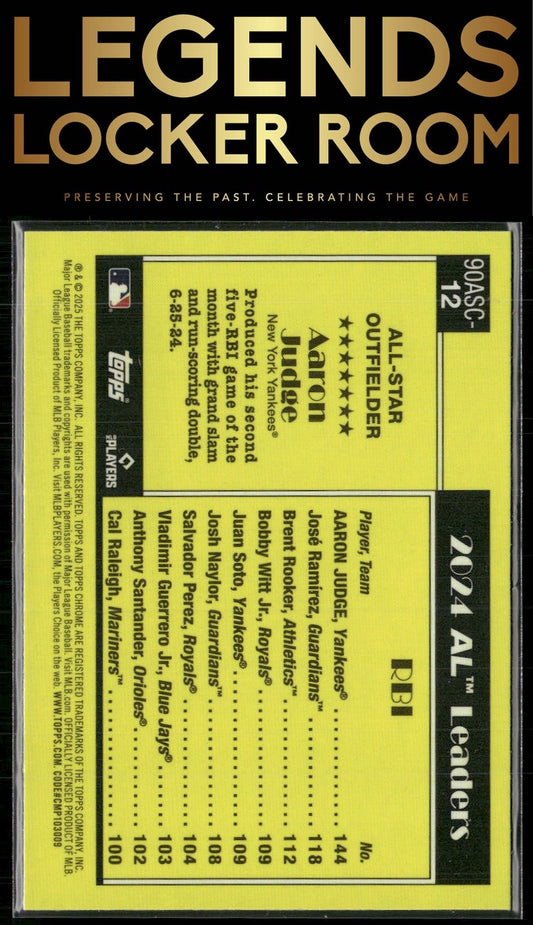 2025 Topps Aaron Judge 1990 Topps Baseball 35th Chrome All-Stars Mojo