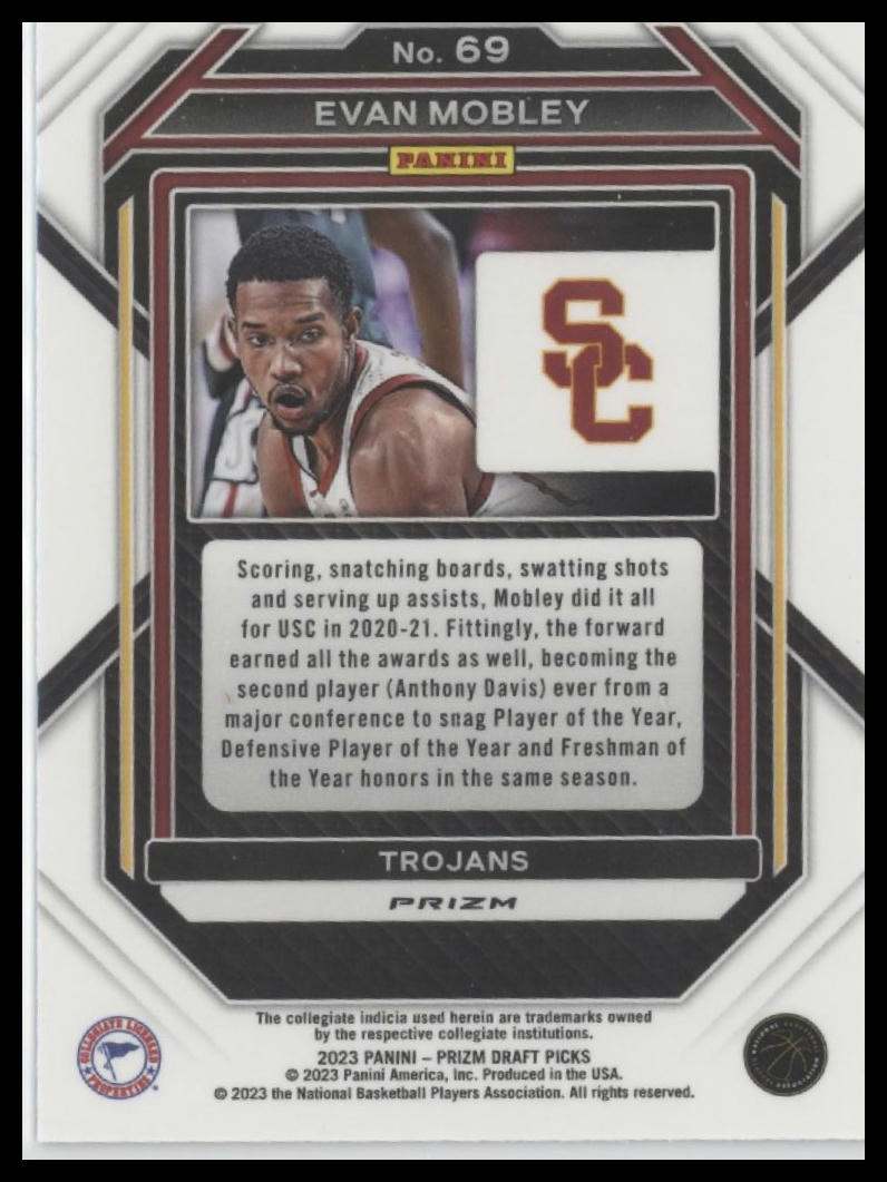 2023 Panini Prizm Draft Picks #69 Evan Mobley Red Ice