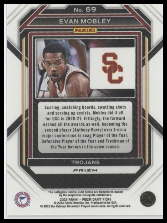 2023 Panini Prizm Draft Picks #69 Evan Mobley Red Ice