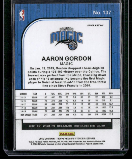 2019-20 Hoops Premium Stock #137 Aaron Gordon Prizms Silver