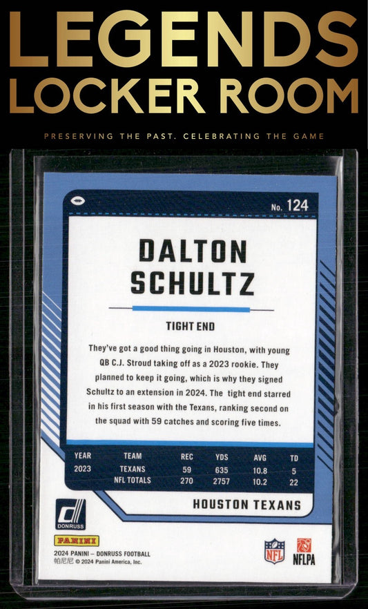 2024 Donruss #124 Dalton Schultz Press Proof Red
