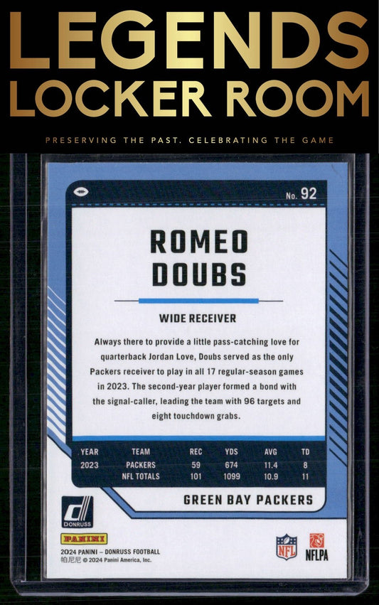 2024 Donruss #92 Romeo Doubs