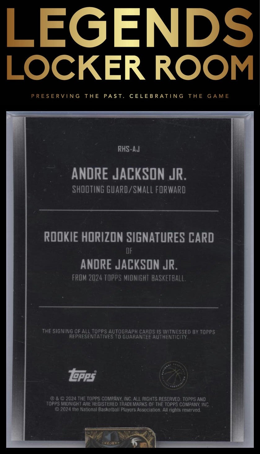 2023-24 Topps Midnight #RHS-AJ Andre Jackson Jr. Rookie Horizon Signatures