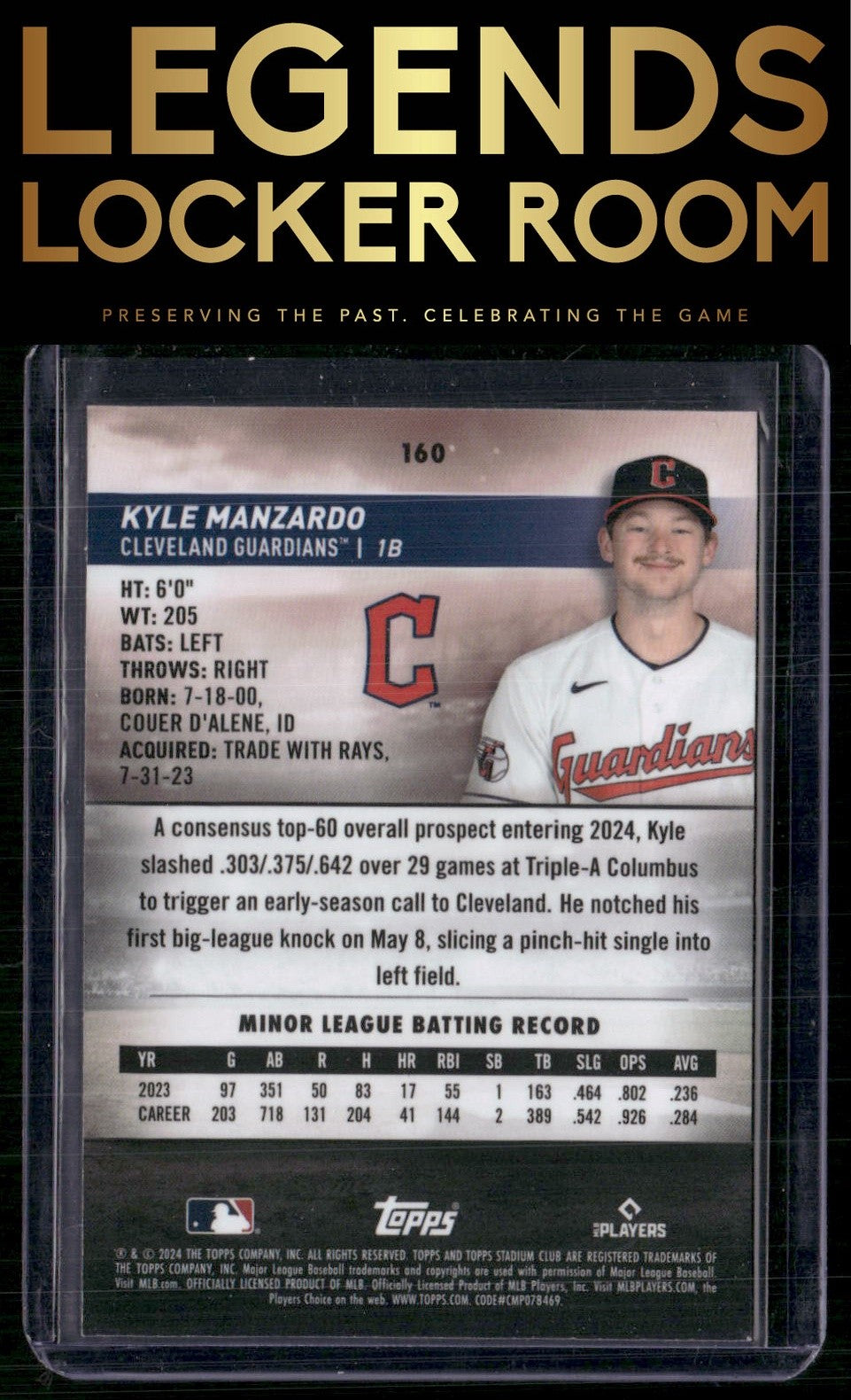 2024 Stadium Club #160 Kyle Manzardo Chrome