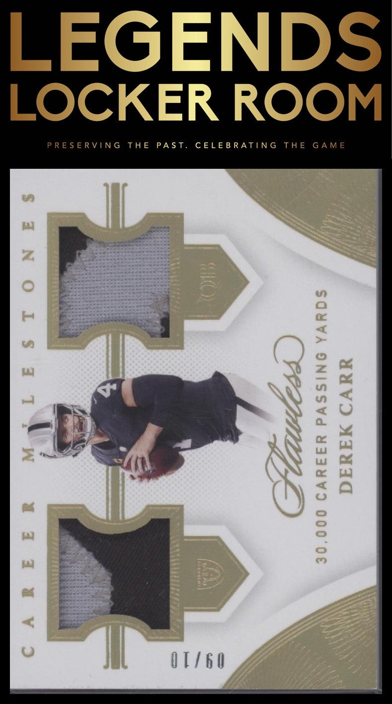 2021 Panini Flawless #CM5 Derek Carr Career Milestones #/10