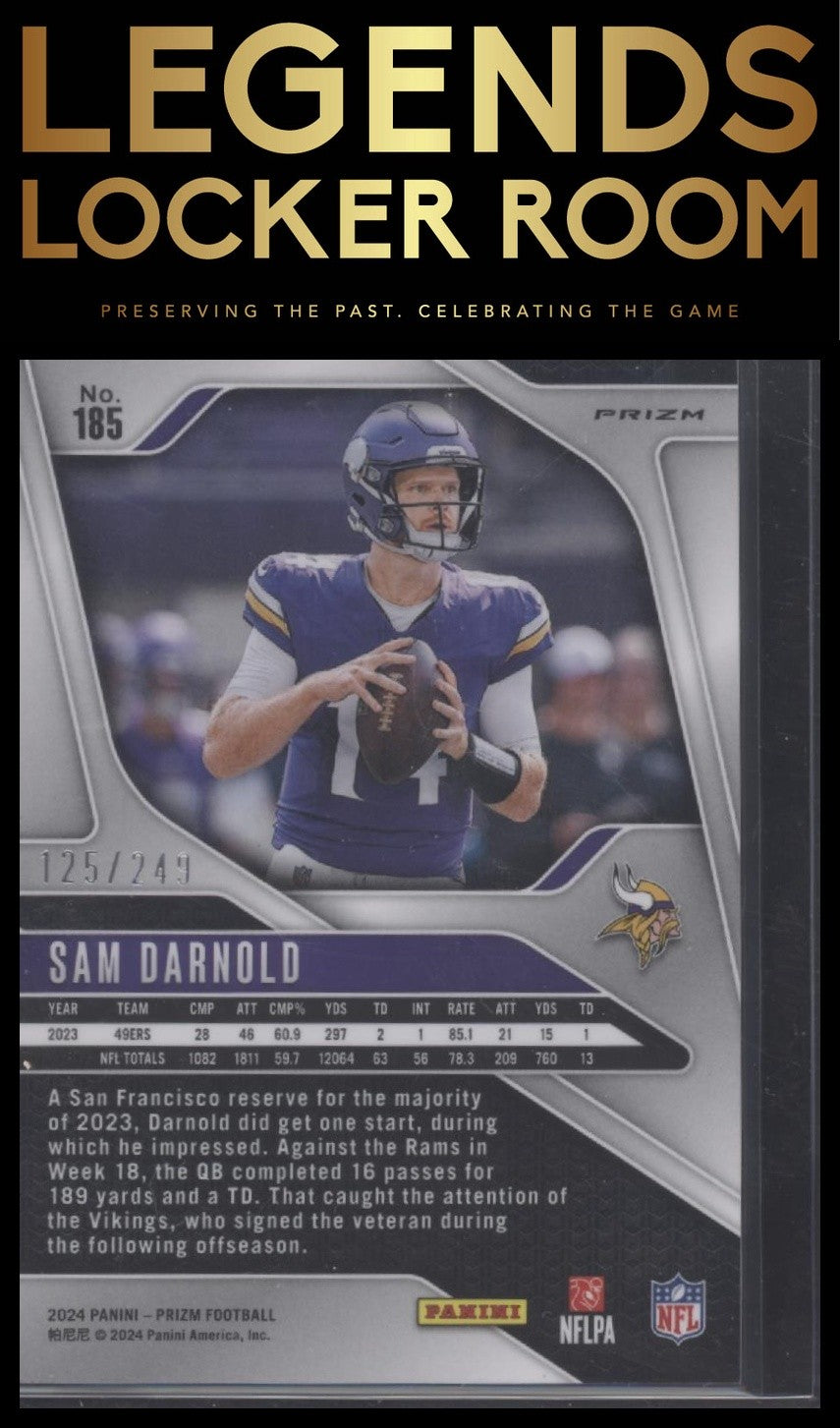 2024 Panini Prizm #185 Sam Darnold Orange #/249