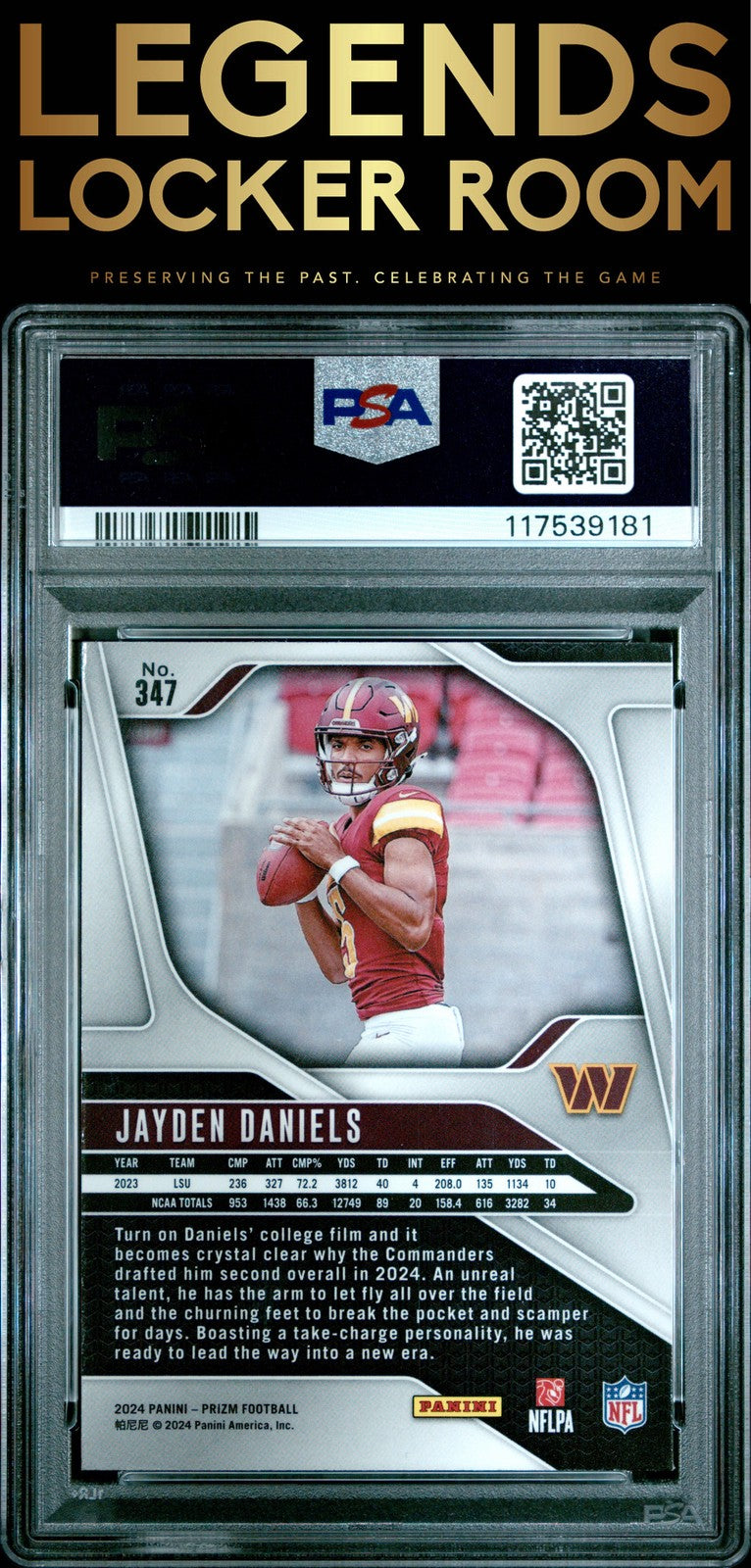 2024 Panini Prizm #347 Jayden Daniels PSA 10