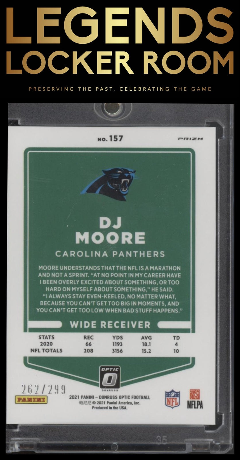 2021 Donruss Optic #157 DJ Moore Aqua #/299