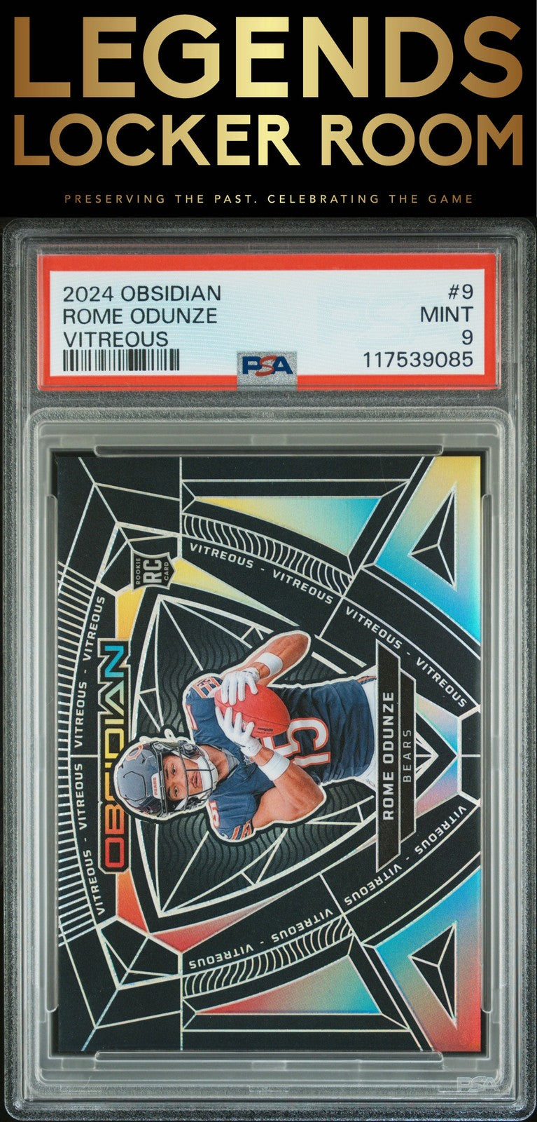 2024 Panini Obsidian Vitreous #9 Rome Odunze PSA 9