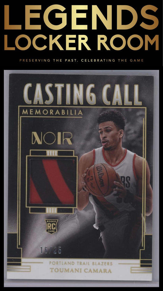2023-24 Panini Noir Toumani Camara Casting Call Memorabilia Prime Holo /25