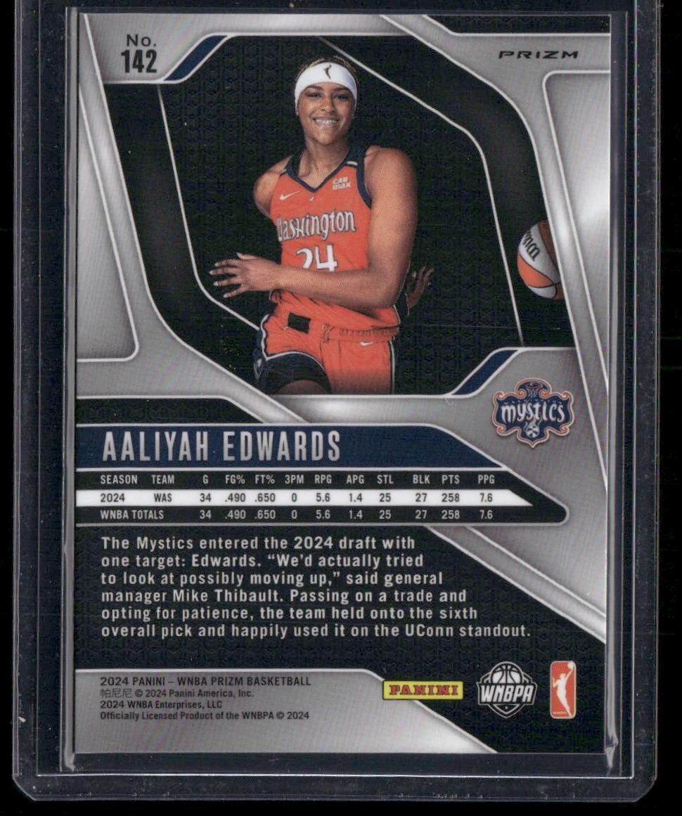 2024 Panini Prizm WNBA #142 Aaliyah Edwards Silver Prizms