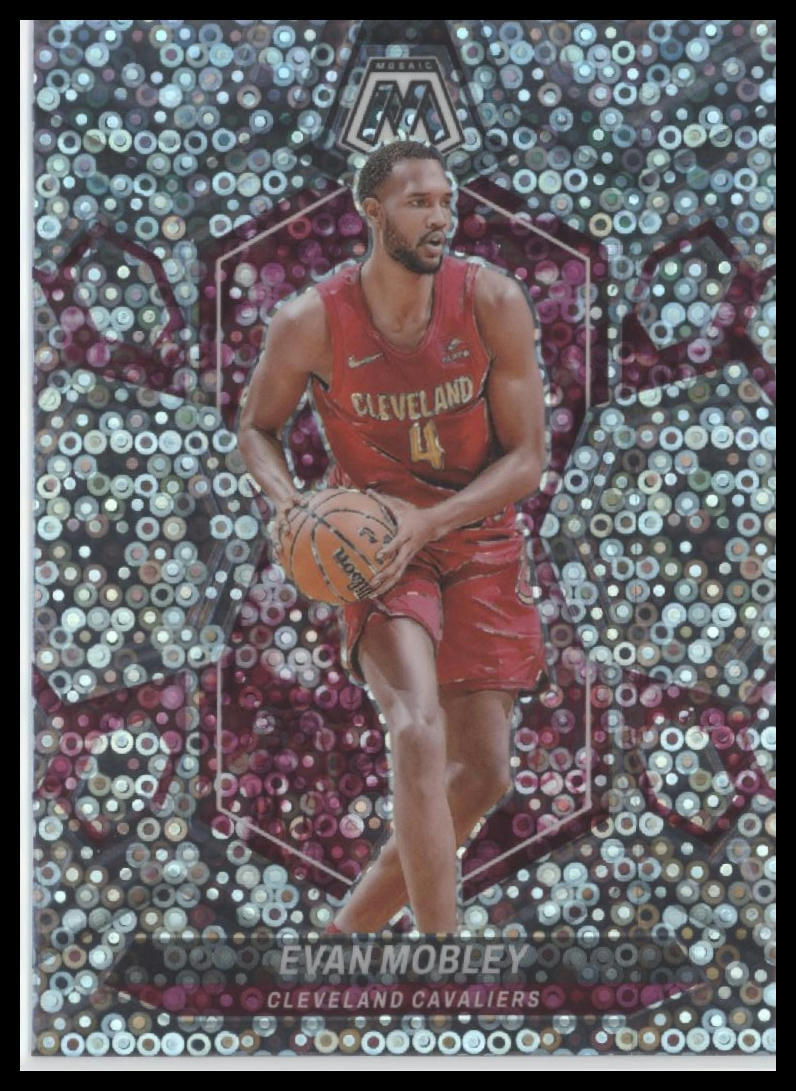 2023-24 Panini Mosaic #64 Evan Mobley Silver Disco Prizm