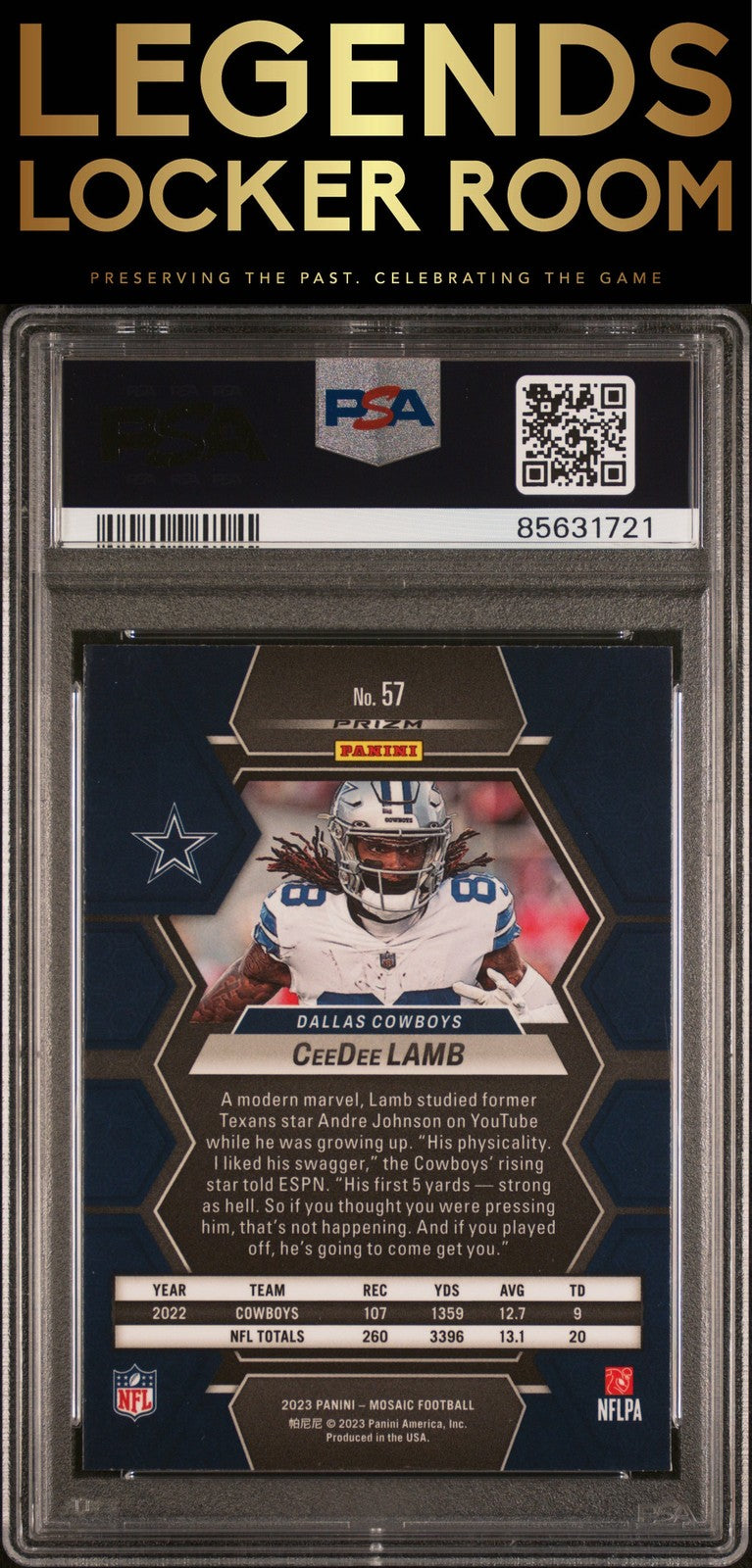 2023 Panini Mosaic #57 Ceedee Lamb Genesis PSA 10