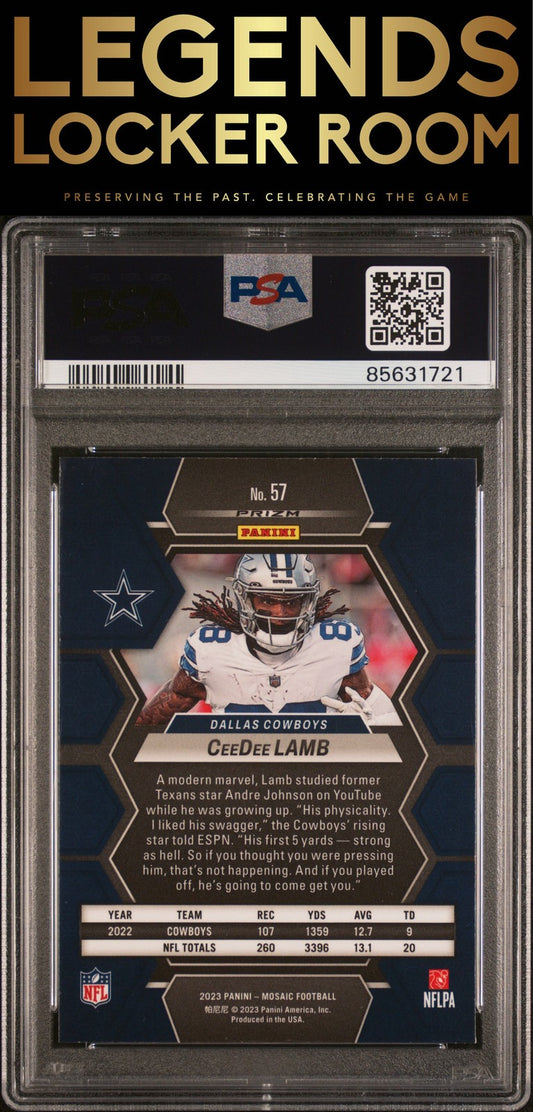 2023 Panini Mosaic #57 Ceedee Lamb Genesis PSA 10