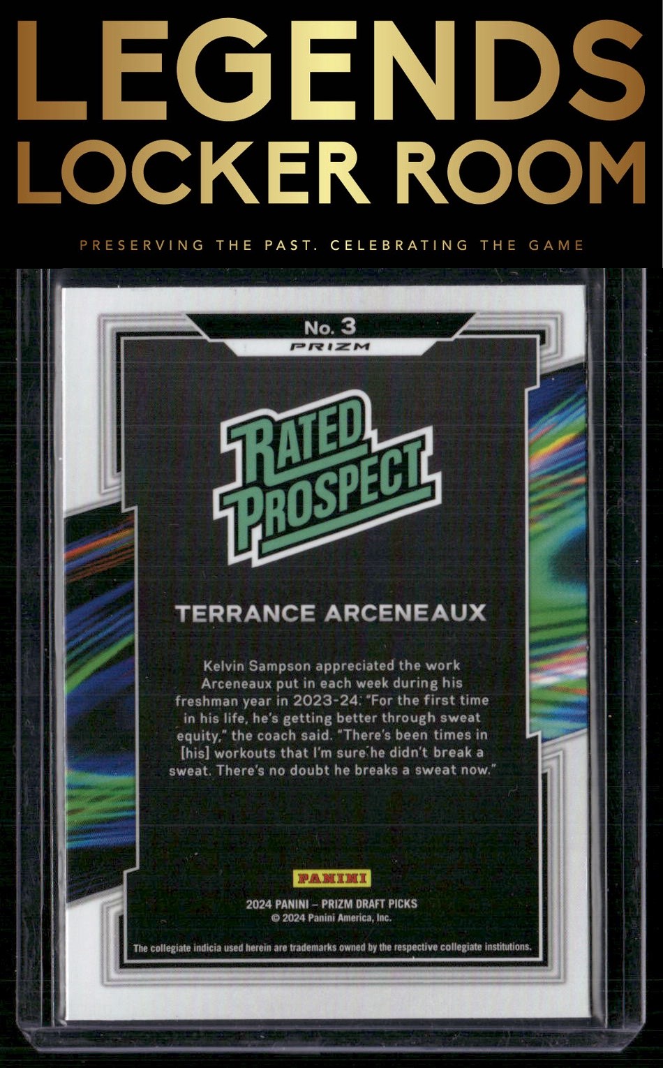 2024 Panini Prizm Draft Picks #3 Terrance Arceneaux Rated Prospect Prizms Silver