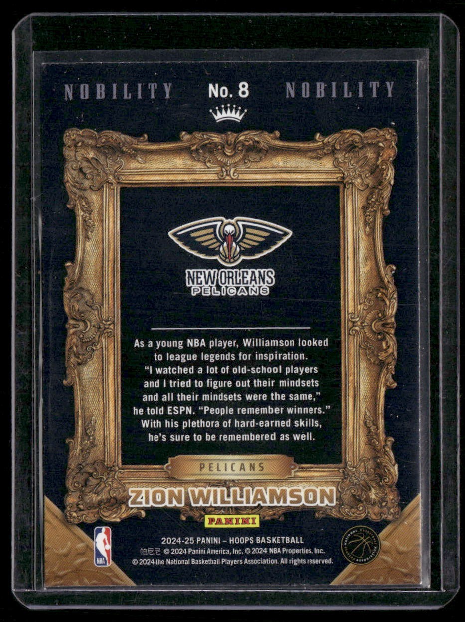 2024-25 Hoops #8 Zion Williamson Nobility