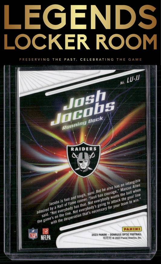 2023 Donruss Optic #LU-JJ Josh Jacobs Light It Up!