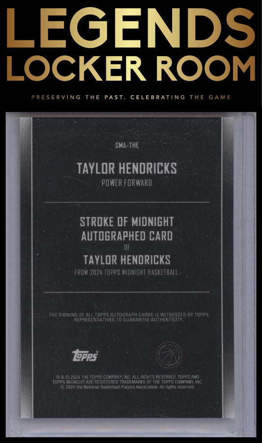 2023-24 Topps Midnight #SMA-THE Taylor Hendricks Stroke of Midnight Autographs