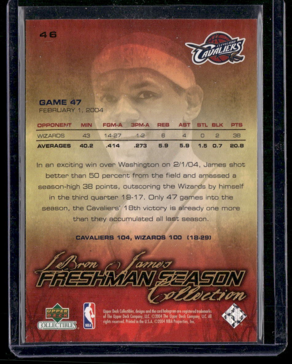 2004 Upper Deck Collectibles LeBron James Freshman Season #46 LeBron James