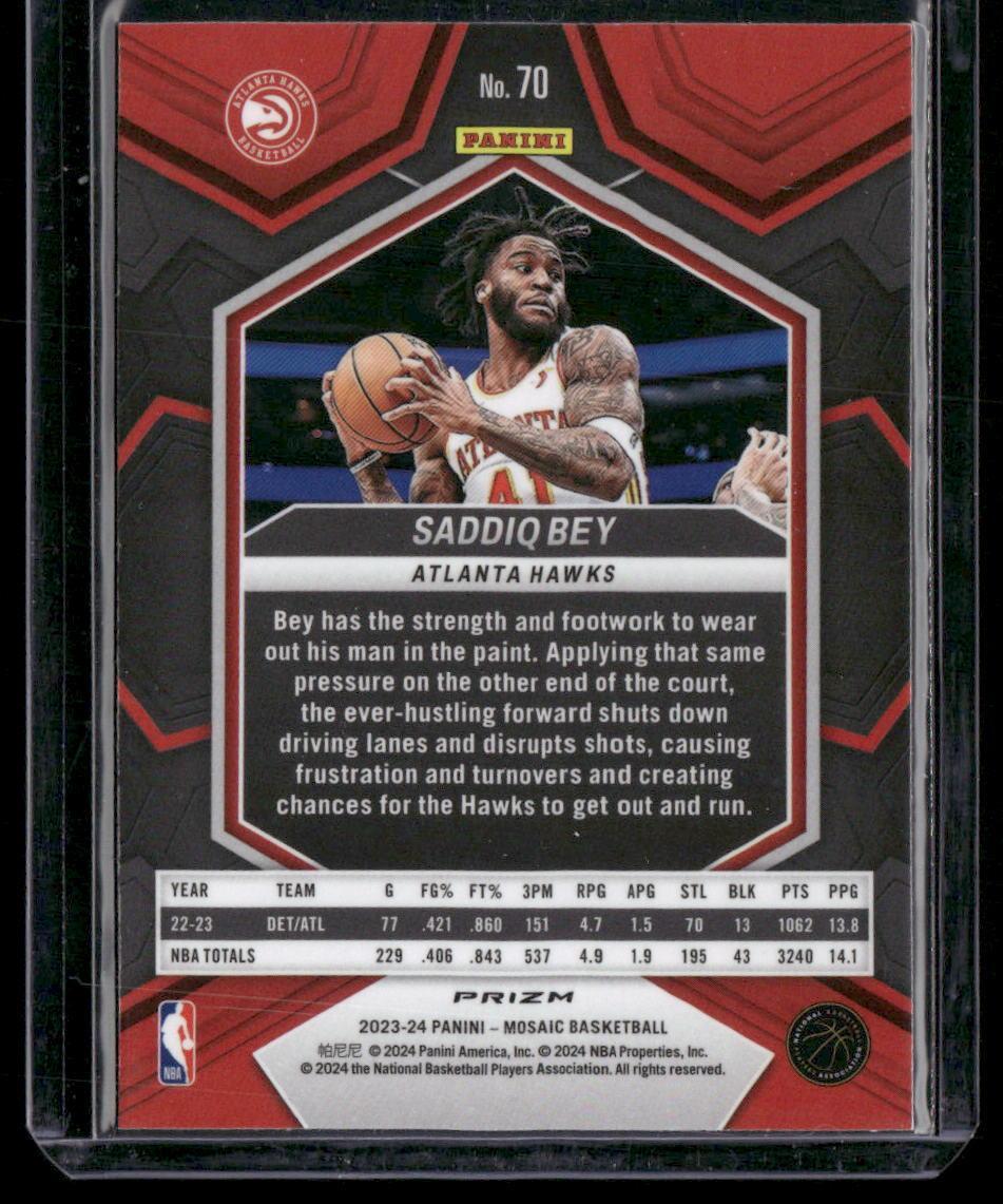 2023-24 Panini Mosaic #70 Saddiq Bey Green