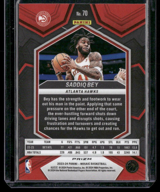 2023-24 Panini Mosaic #70 Saddiq Bey Green