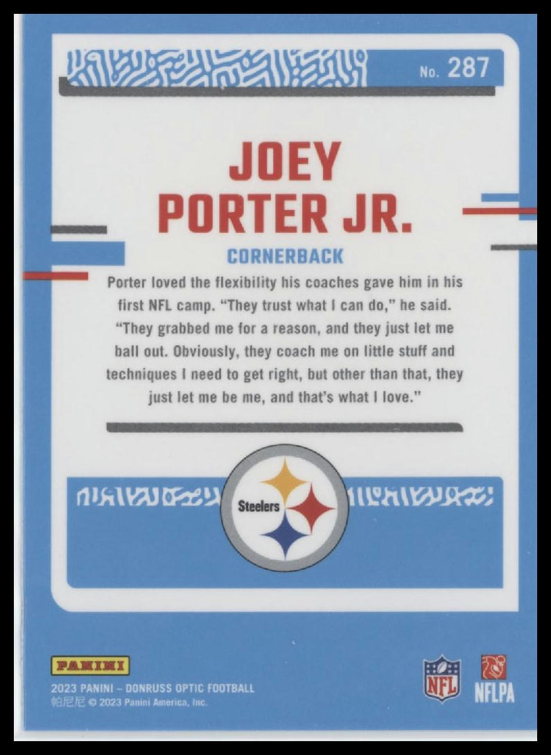 2023 Donruss Optic #287 Joey Porter Jr.