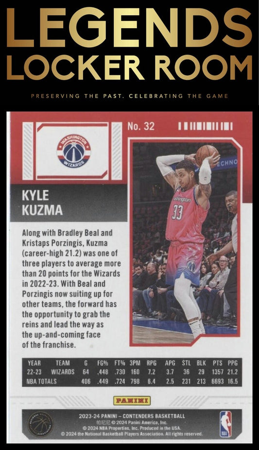 2023-24 Panini Contenders #32 Kyle Kuzma Season Ticket Retail