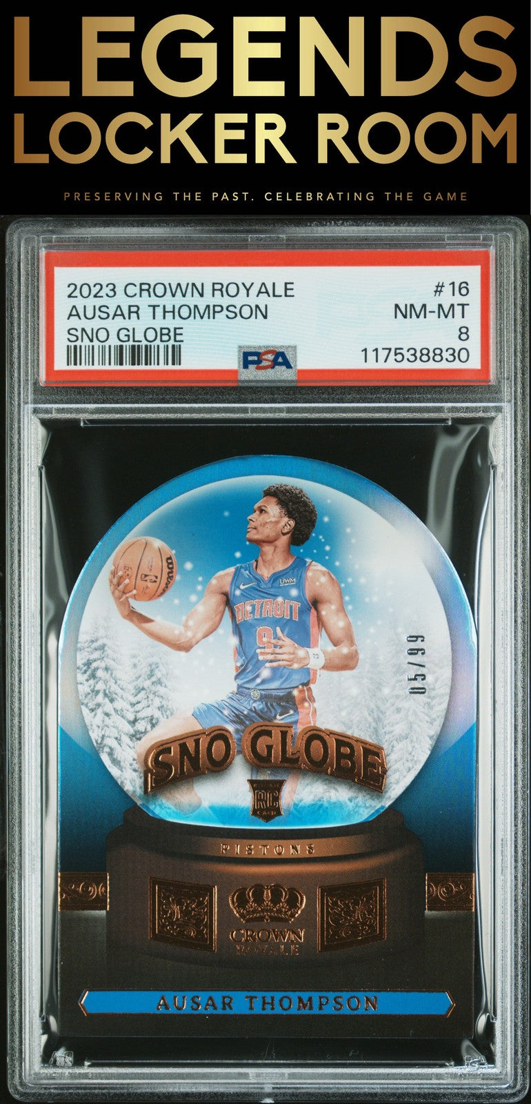 2023 Panini Crown Royale Sno Globe #16 Ausar Thompson PSA 8