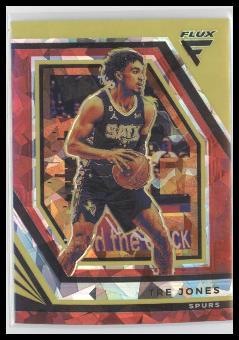2022-23 Panini Flux #102 Tre Jones Red Cracked Ice