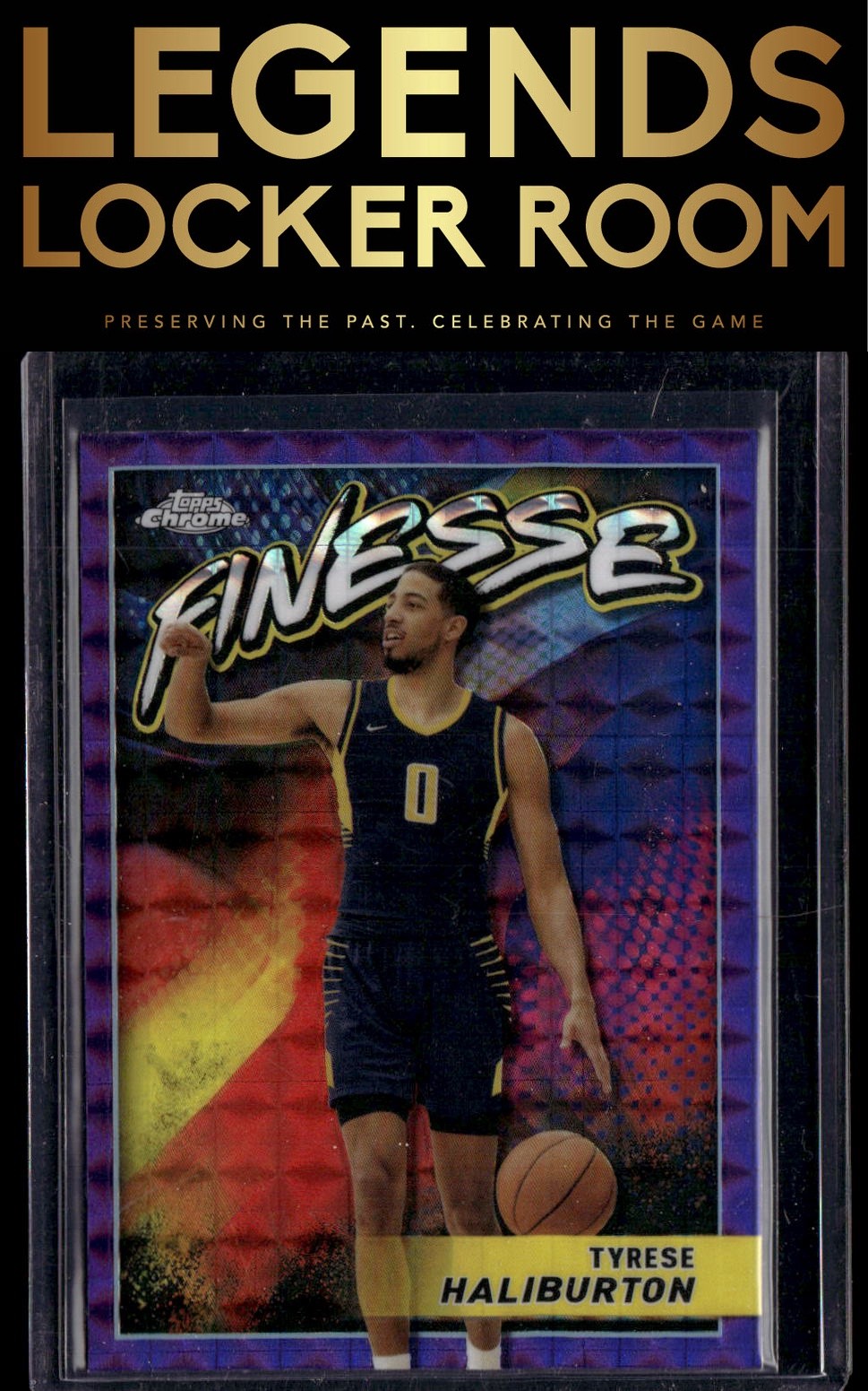 2023-24 Topps Chrome #F-9 Tyrese Haliburton Finesse Geometric Purple