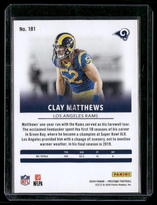 2024 Panini Prestige #181 Clay Matthews
