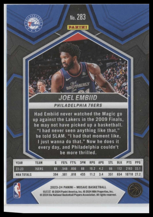 2023-24 Panini Mosaic #283 Joel Embiid City Edition