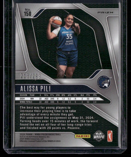 2024 Panini Prizm WNBA #150 Alissa Pili Red Prizms #/299