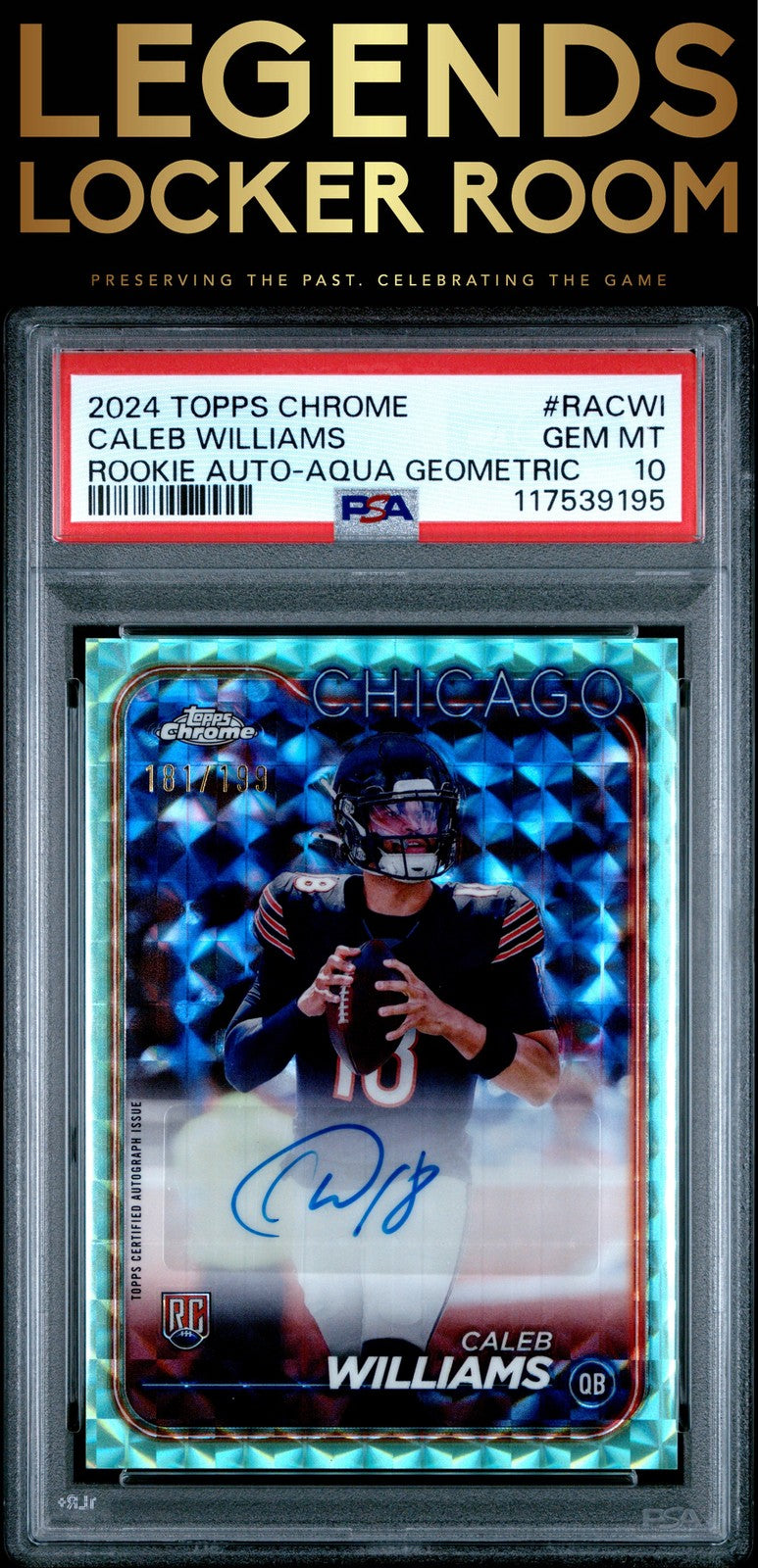 2024 Topps Chrome Rookie Autographs Variations Caleb Williams /199 PSA 10
