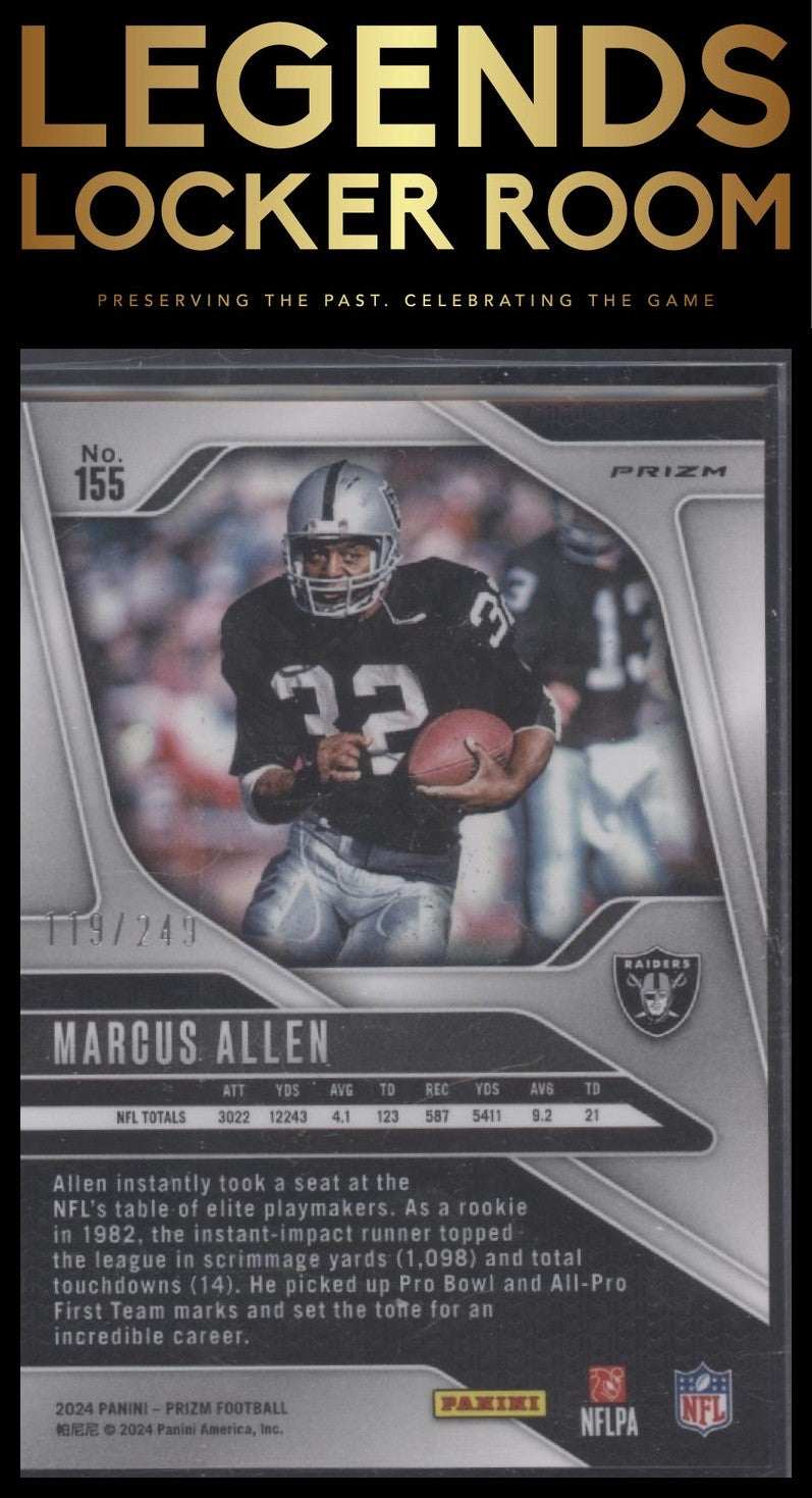 2024 Panini Prizm #155 Marcus Allen Orange #/249