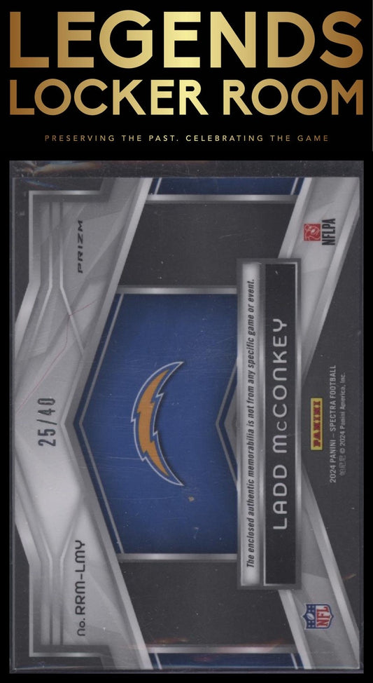 2024 Panini Spectra #RRM-LMY Ladd McConkey Rising Rookie Materials Astral #/40