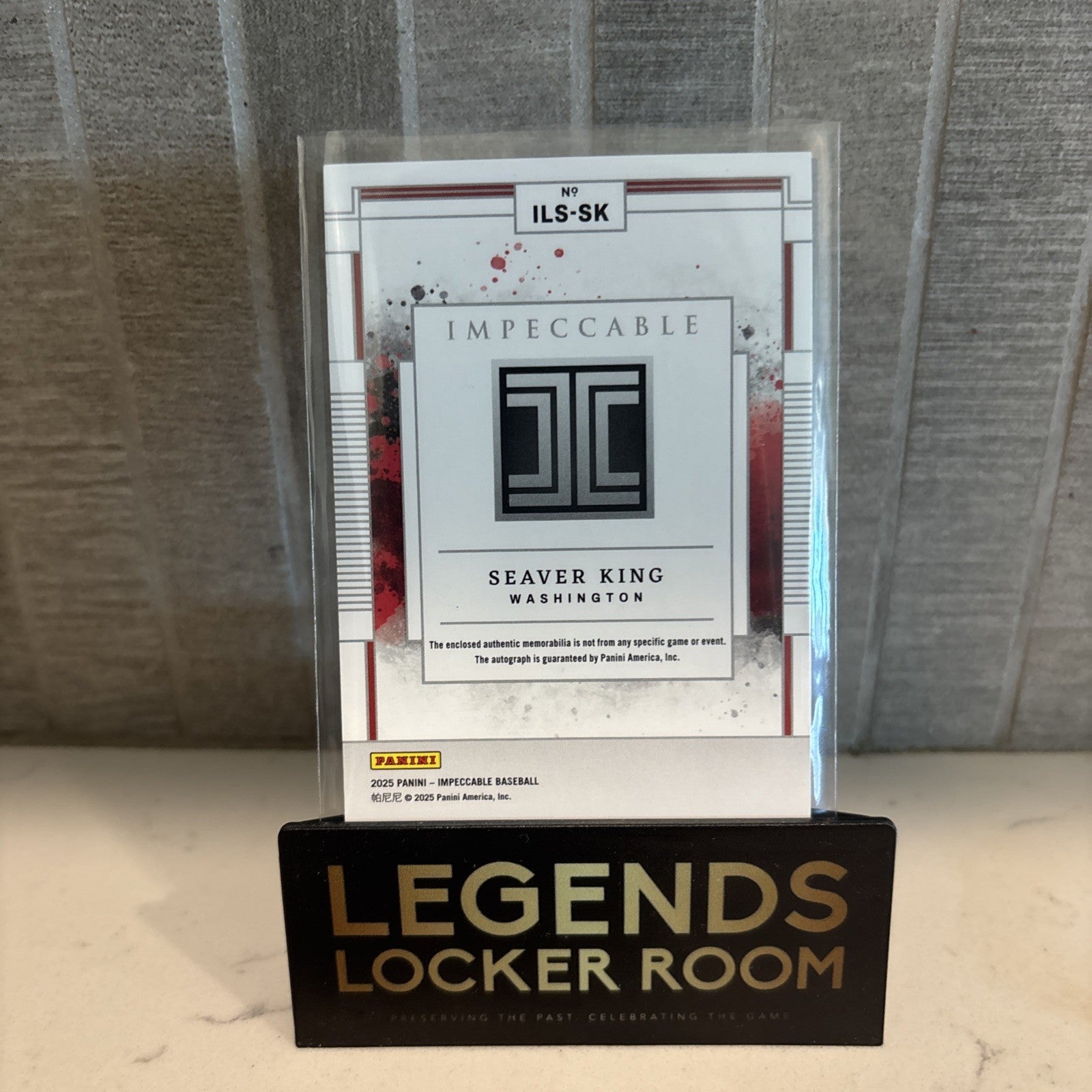 2025 Panini Impeccable Seaver King Lumber Signatures /99