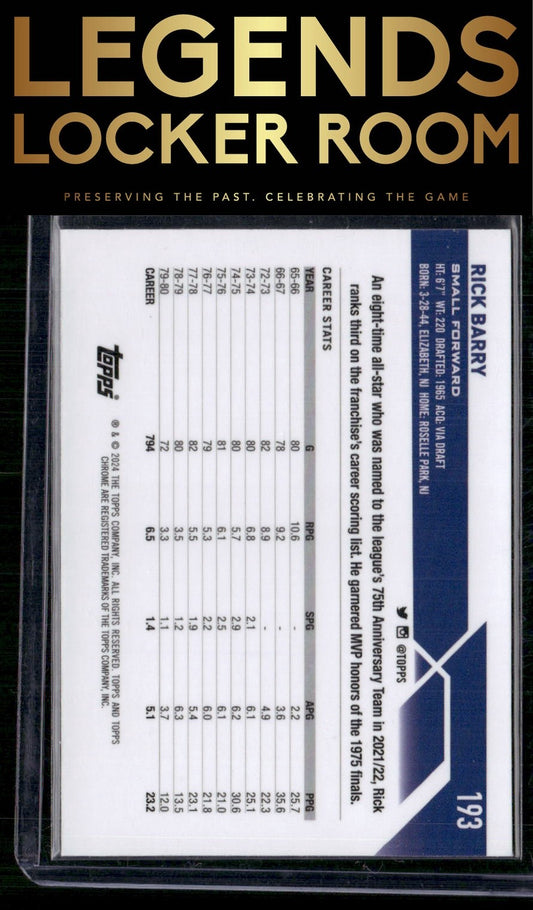2023-24 Topps Chrome Sapphire #193 Rick Barry