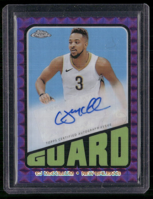 2023-24 Topps Chrome CJ McCollum 1972 Topps Auto Refractors Purple