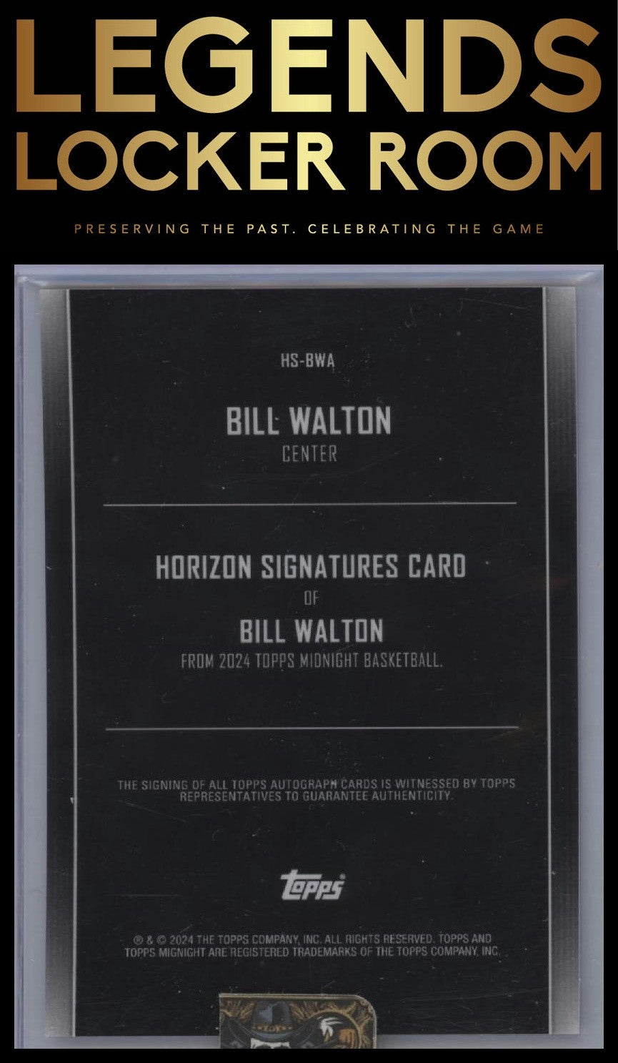 2023-24 Topps Midnight #HS-BWA Bill Walton Horizon Signatures Twilight #/199