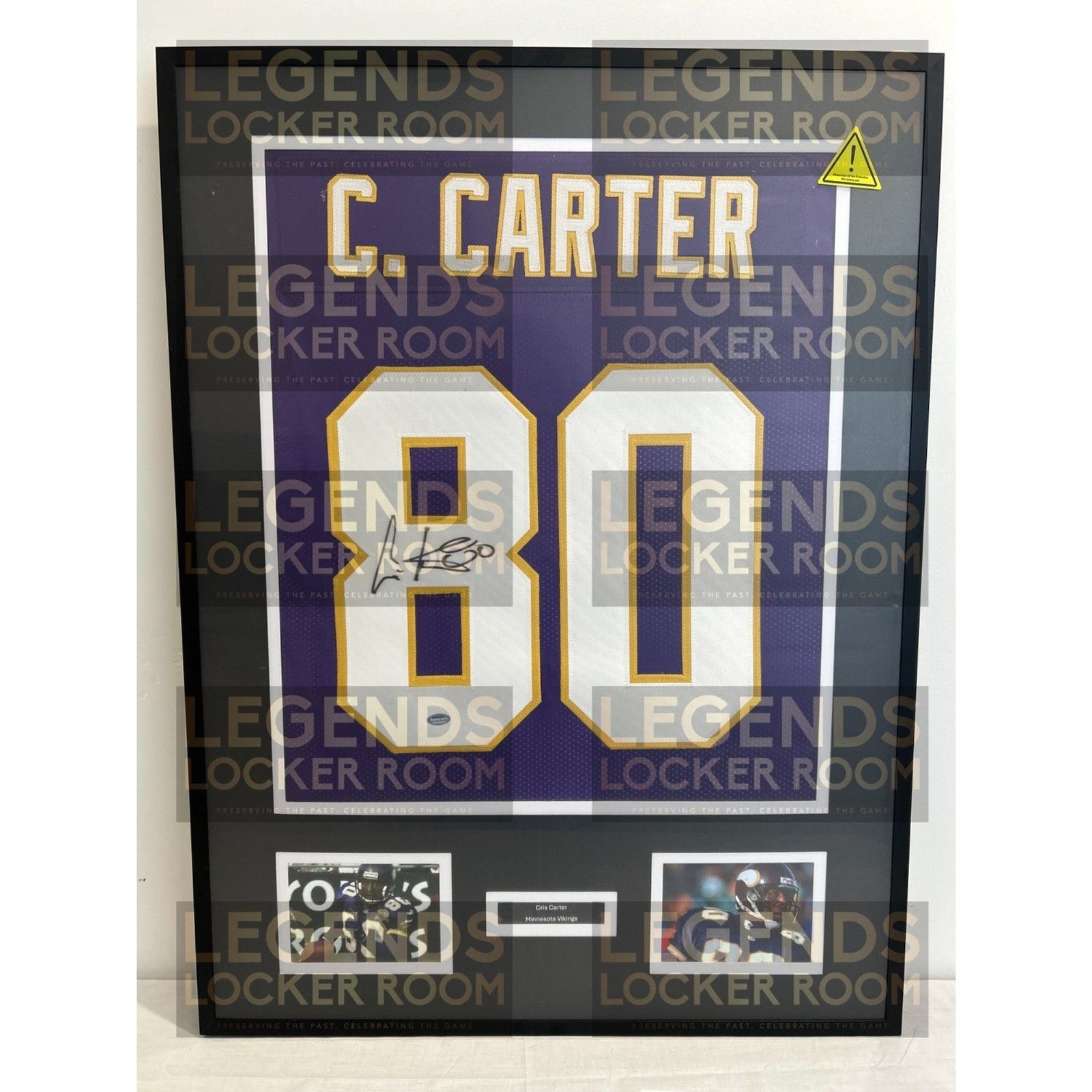Framed Cris Carter Autographed Jersey (With Certificate of Authenticity)