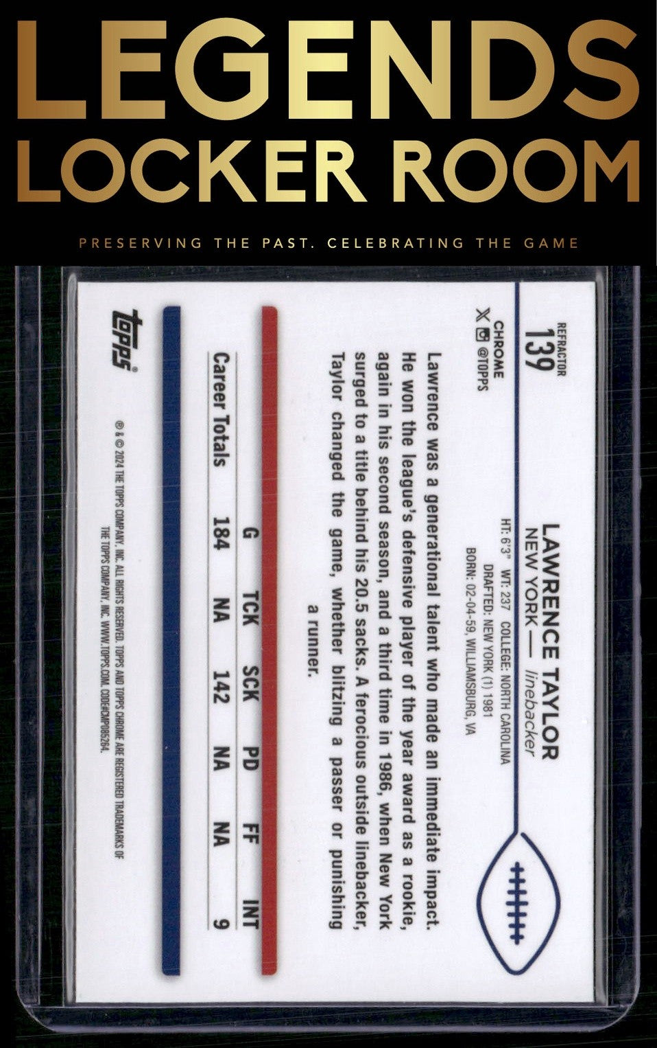 2024 Topps Chrome #139 Lawrence Taylor Refractor