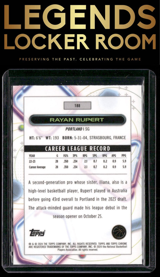 2023-24 Topps Chrome Cosmic #188 Rayan Rupert
